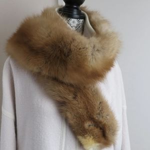 Gorgeous vintage natural fur fox scarf neck wrap collar 54×5